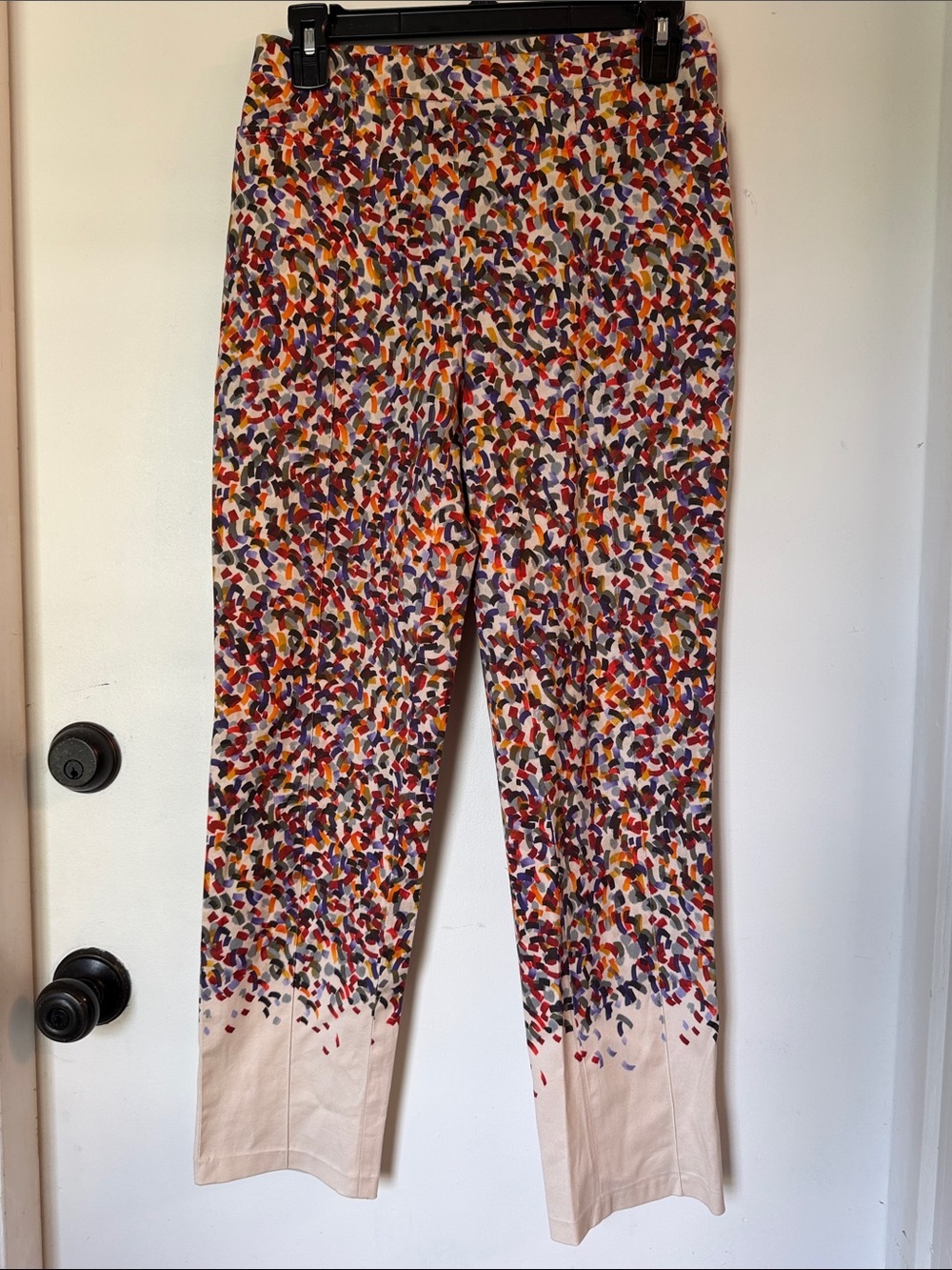 AKRIS PUNTO Franca Confetti Colorful Pattern Crop Ankle Pants Multicolor Size 6